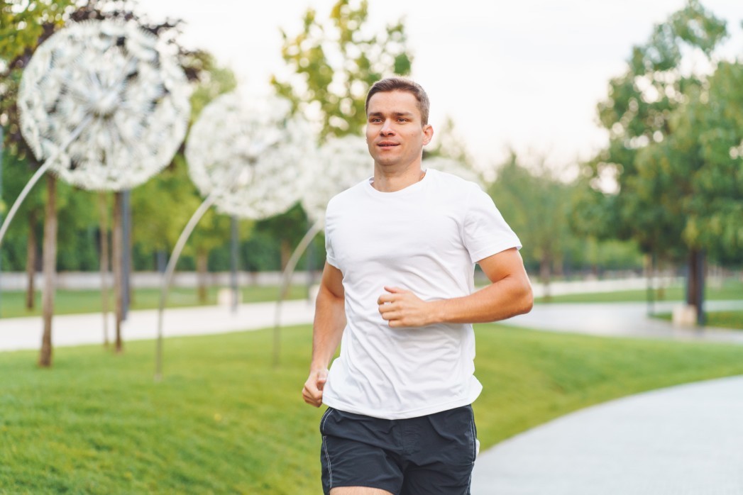 A man goes on a run after getting hormone therapy for men